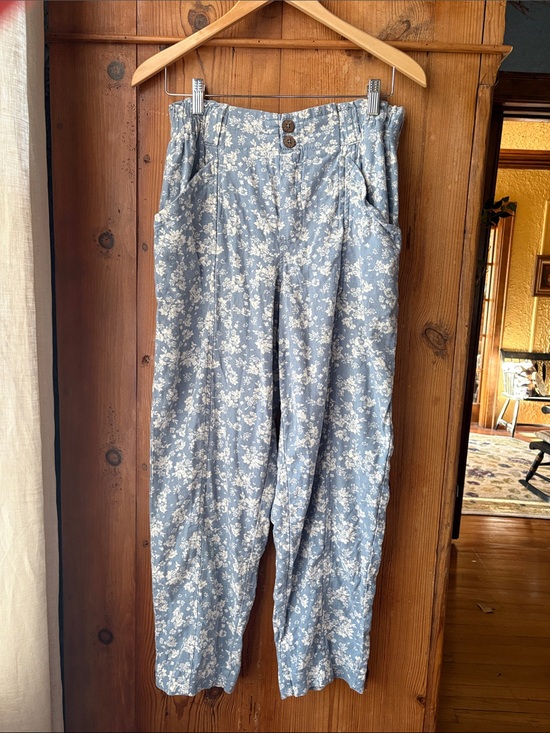 Sonoma Pants - Sonoma linen blend Light Blue Floral Straight-Leg Pants